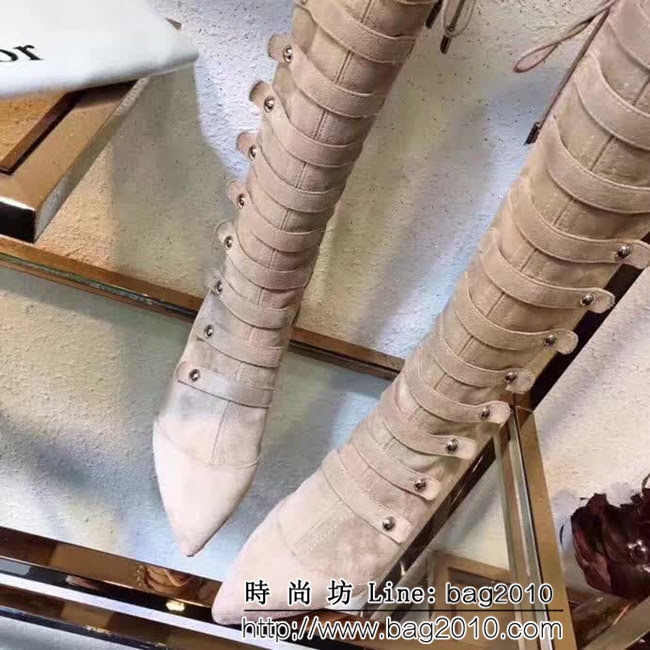 DIOR迪奧 Cruise Clollection 系列 絨裏真皮大底 14寸長款靴 QZS1377